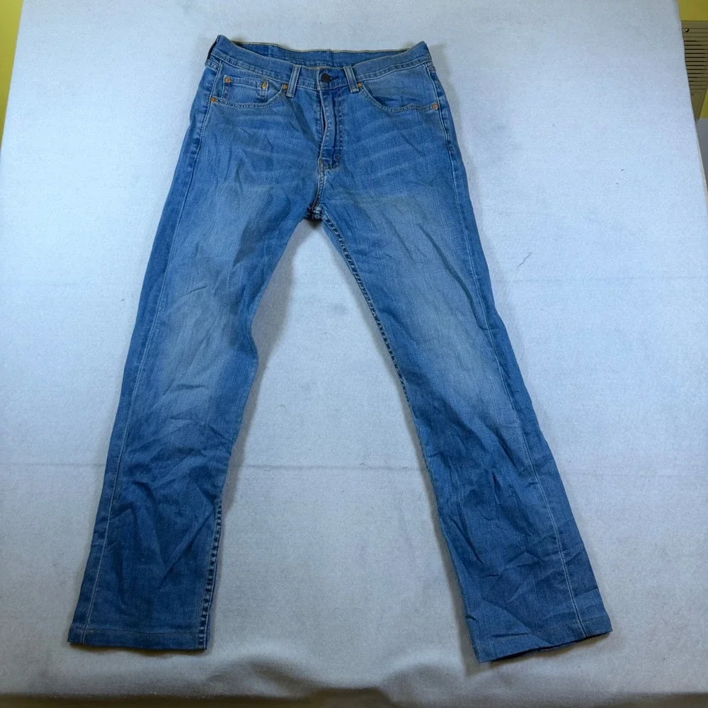 Levis 505 Regular Fit Straight Leg Jeans Medium Wash Blue Mens 32x32 Denim